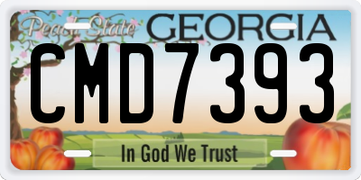 GA license plate CMD7393