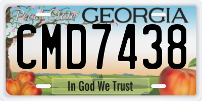 GA license plate CMD7438