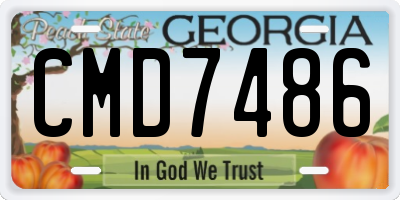 GA license plate CMD7486