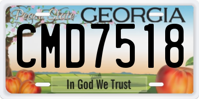 GA license plate CMD7518