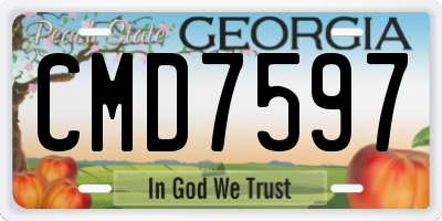 GA license plate CMD7597