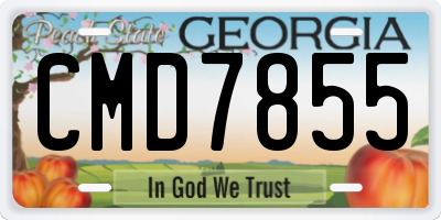 GA license plate CMD7855