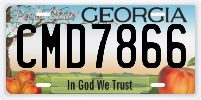 GA license plate CMD7866