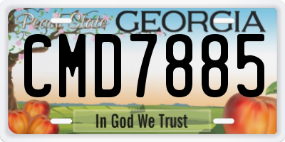 GA license plate CMD7885