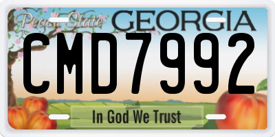 GA license plate CMD7992