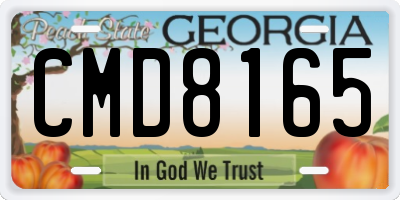 GA license plate CMD8165