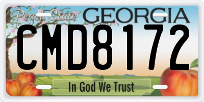 GA license plate CMD8172