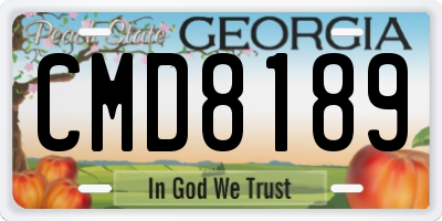 GA license plate CMD8189