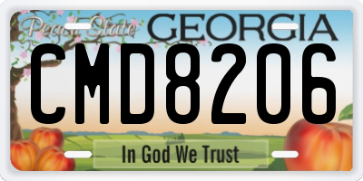 GA license plate CMD8206