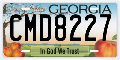GA license plate CMD8227
