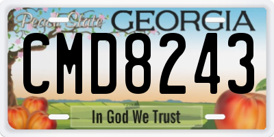 GA license plate CMD8243