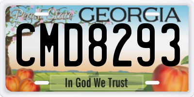 GA license plate CMD8293