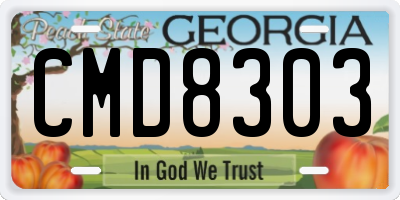 GA license plate CMD8303