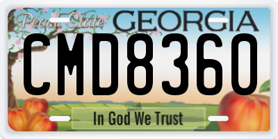 GA license plate CMD8360