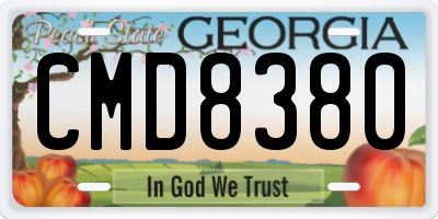 GA license plate CMD8380