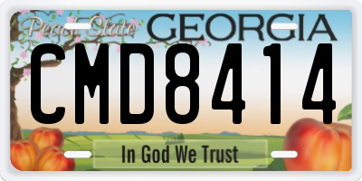 GA license plate CMD8414