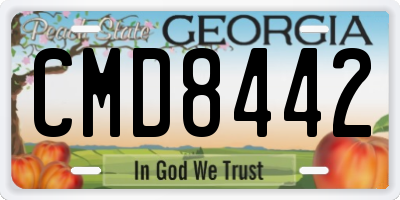 GA license plate CMD8442