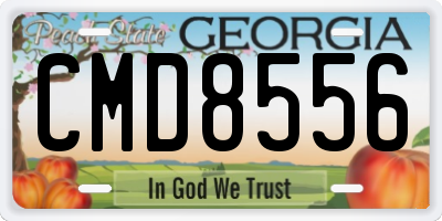 GA license plate CMD8556