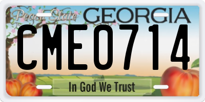 GA license plate CME0714