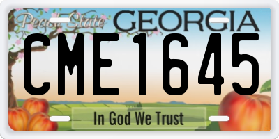 GA license plate CME1645