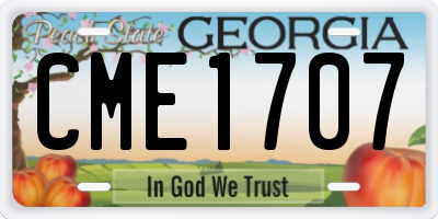 GA license plate CME1707