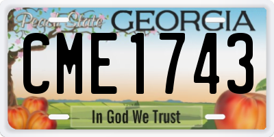 GA license plate CME1743