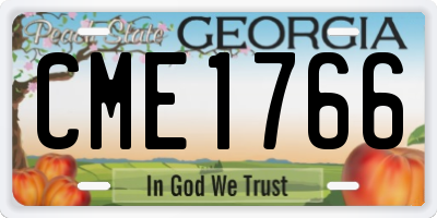GA license plate CME1766