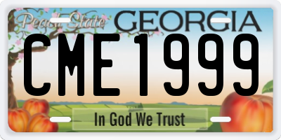 GA license plate CME1999