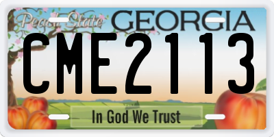 GA license plate CME2113