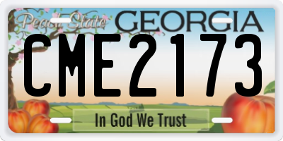 GA license plate CME2173