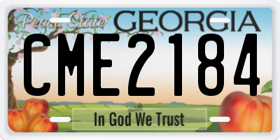 GA license plate CME2184