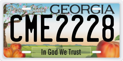 GA license plate CME2228