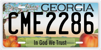 GA license plate CME2286