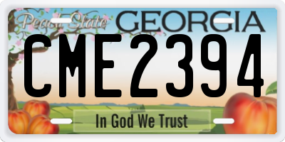 GA license plate CME2394