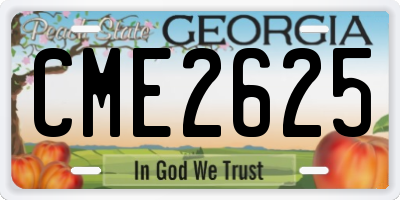 GA license plate CME2625