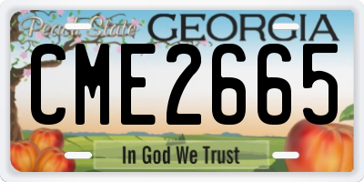 GA license plate CME2665
