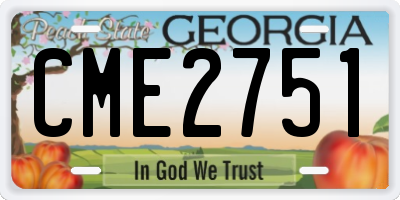 GA license plate CME2751