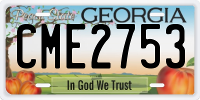 GA license plate CME2753