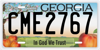 GA license plate CME2767