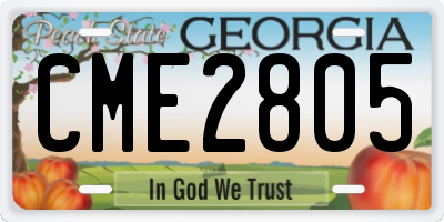 GA license plate CME2805