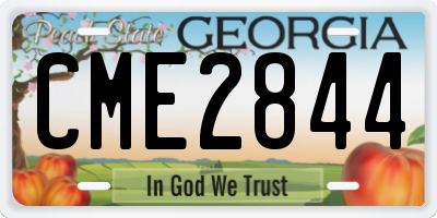GA license plate CME2844