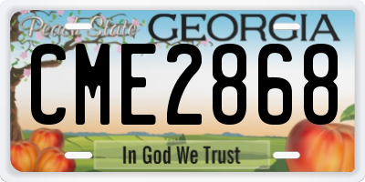 GA license plate CME2868