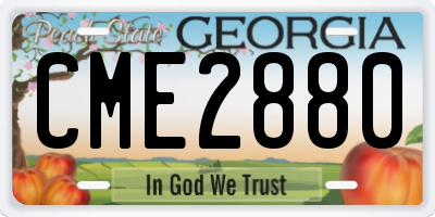 GA license plate CME2880