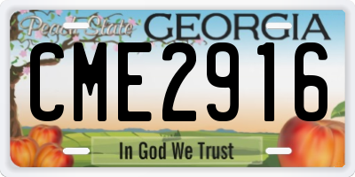 GA license plate CME2916