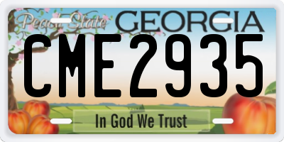 GA license plate CME2935