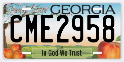 GA license plate CME2958