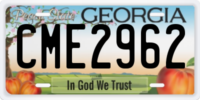 GA license plate CME2962