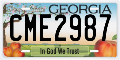 GA license plate CME2987