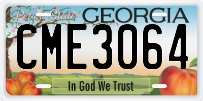 GA license plate CME3064