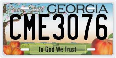 GA license plate CME3076